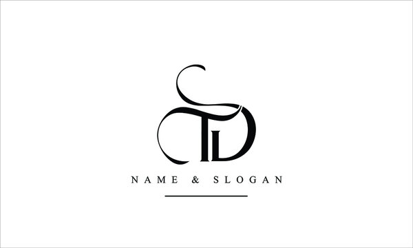 TD, DT, T, D abstract letters logo monogram