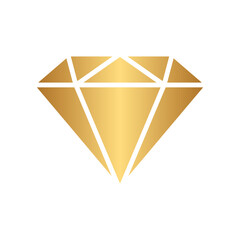 Diamond jewel icon with gold gradient