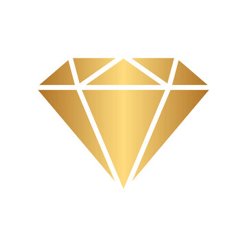 Diamond jewel icon with gold gradient