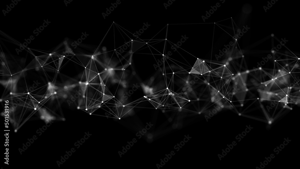 Aufkleber futuristic global network connection structure. cyber security digital data flow. science background