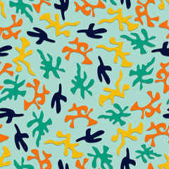 Pattern of coral branches. Flat vector illustration.