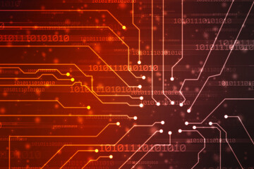 Abstract futuristic circuit board Illustration, Circuit board with various technology elements. Circuit board pattern for digital abstract technology background