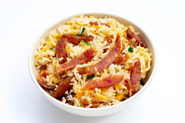 Fried rice with chinese sausage.