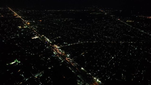 Great Night Flight Aerial view of Kala Shah Kako Punjab Pakistan