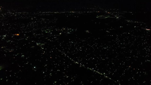 Great Night Flight Aerial view of Kala Shah Kako Punjab Pakistan