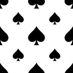 Spade card suits. Seamless pattern. Poker suits