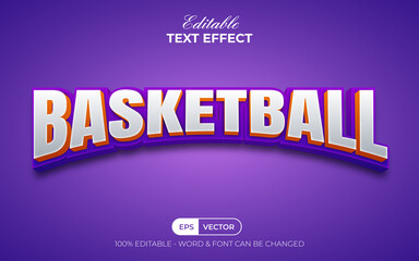 Naklejka na ściany i meble Basketball text effect sport style. Editable text effect.