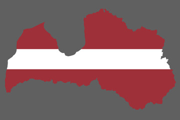 Fototapeta premium latvia map with flag