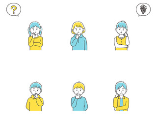 考える子どもたち　上半身セット　3色