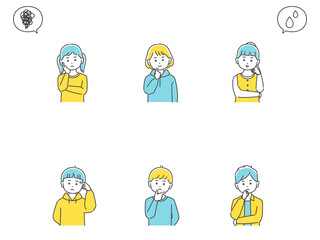 考える子どもたち　上半身セット　3色