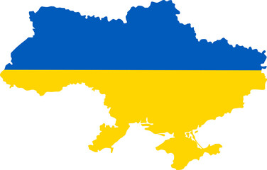 map Ukraine with flag