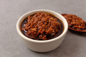 Tomato Pesto with Sour and Oily Italian Sauce Made with Tomatoes
