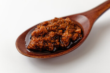 Tomato pesto on a white background