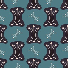 Illustration abstract drawing organic tribal shape modern color seamless pattern background. Use for fabric, textile, interior decoration elements, upholstery, wrapping.
