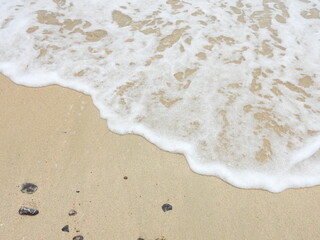 砂浜と白い波