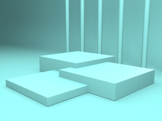 Abstract scene podium mockup. Award ceremony concept