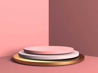 Abstract scene podium mockup. Award ceremony concept