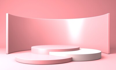 Abstract scene podium mockup. Award ceremony concept