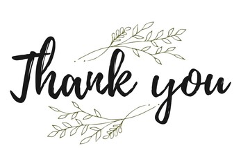 Vintage vector thank you handwritten inscription. hand drawn lettering. Thank you calligraphy. Thank you card. Vector illustration