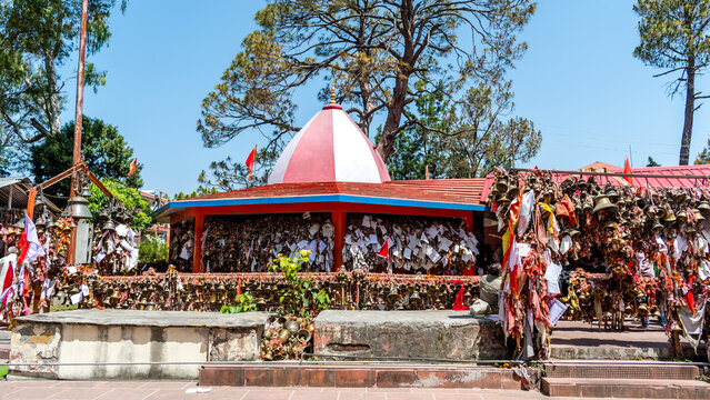 The famous Golu Devta Chitai temple of Almora, dedicated to Gollu or Goljyu Devta an incarnation of Lord Shiva, Uttarakhand