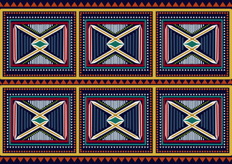 geometric pattern ikat indigenous clothing ethnic mexican clothing red indian blue background abstract