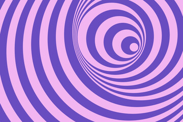Violet bicolor radial hypnotic spirals decorative background in abstract style