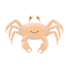 Funny cartoon crab. Illustration of a crab isolated on a white background