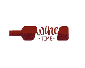Cute vector of wine time lettering. Can be used for cards, flyers, posters, t-shirts.