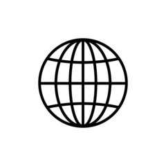 Outline globe icon isolated on white