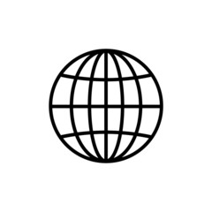 Outline globe icon isolated on white