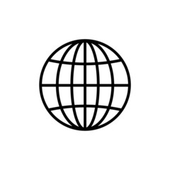 Outline globe icon isolated on white