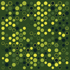 Green vector modern geometrical circle abstract background. Dotted texture template. 