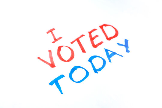 I voted today - inscription on a white background.