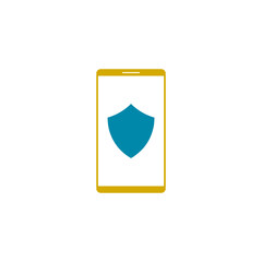 Mobile phone security flat icon