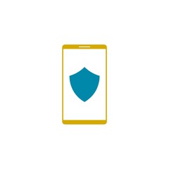 Mobile phone security flat icon