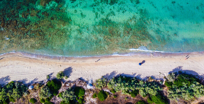 Famous beach of Salento in the Puglia region in southern Italy. The beach is considered the Maldives of Italy. The Maldives of Salento