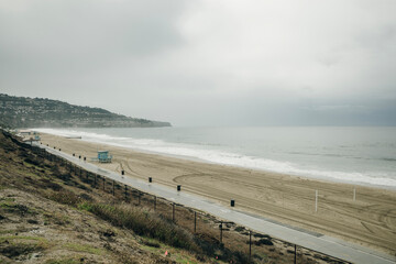 Los Angeles, California, USA - March 2021 rainy day at Redondo beach