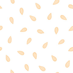Seamless pattern with tiny pumpkin seeds