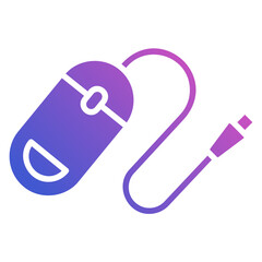 Mouse computer flat gradient icon. Can be used for digital product, presentation, print design and more.