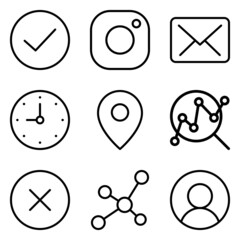 Must Have Flat Icon Set Isolated On White Background