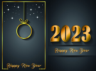 Fototapeta na wymiar 2023 Happy New Year background for your seasonal invitations, festive posters, greetings cards.