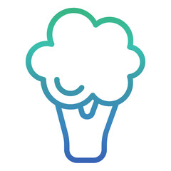 Broccoli , Vegetables gradient icon.
