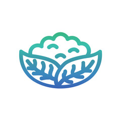 Cauliflower , Vegetables gradient icon.