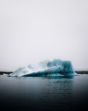 Lone Iceberg in Iceland's glacier lagoon