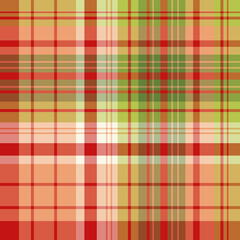 Seamless pattern in beautiful red, orange and green colors for plaid, fabric, textile, clothes, tablecloth and other things. Vector image.