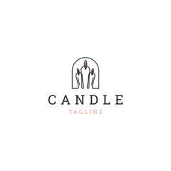 Candle logo icon design template flat vector