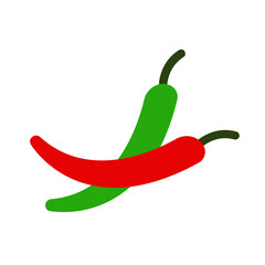 Chili , Vegetables flat icon.