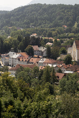 Obraz premium View of the old European city in the mountains