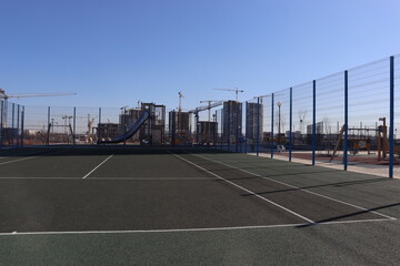Fototapeta na wymiar sport playgrounds in city yard