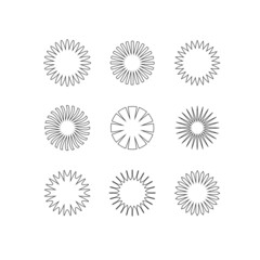 Set of design elements, frames, shapes. Decorative symbols. Vector illustration.